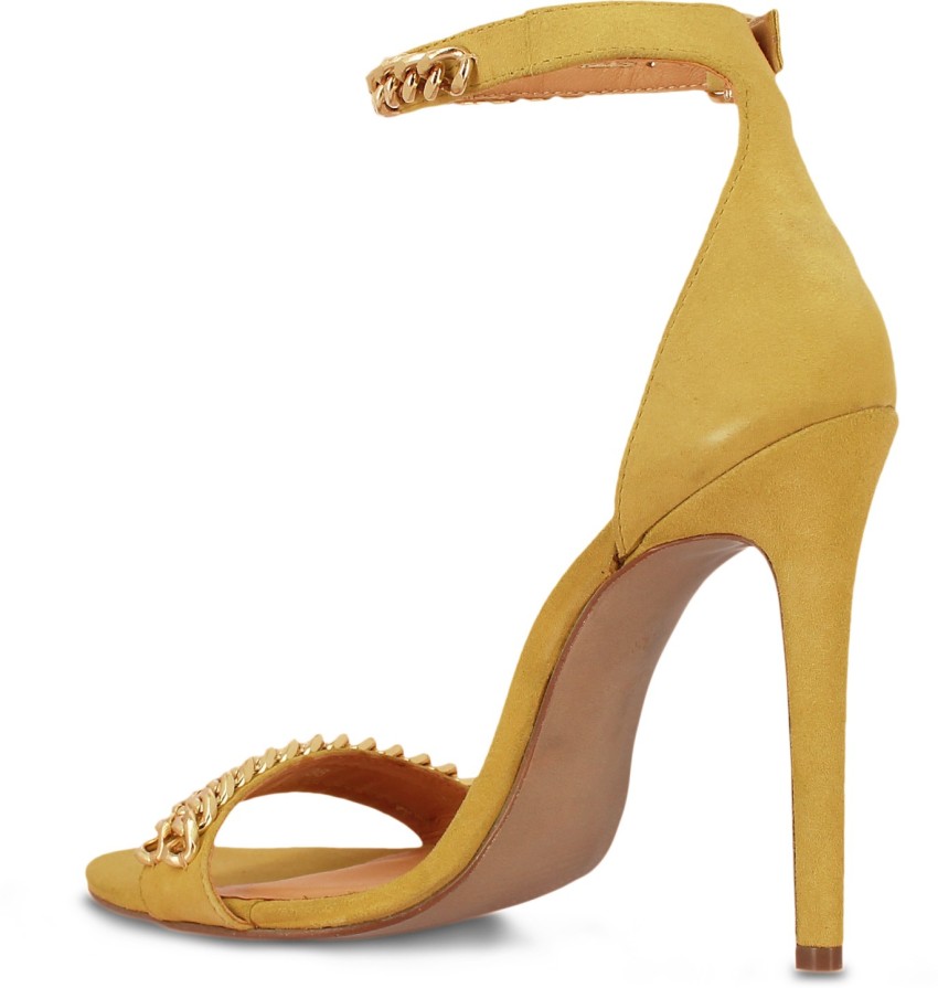 Mustard yellow strappy heels hot sale