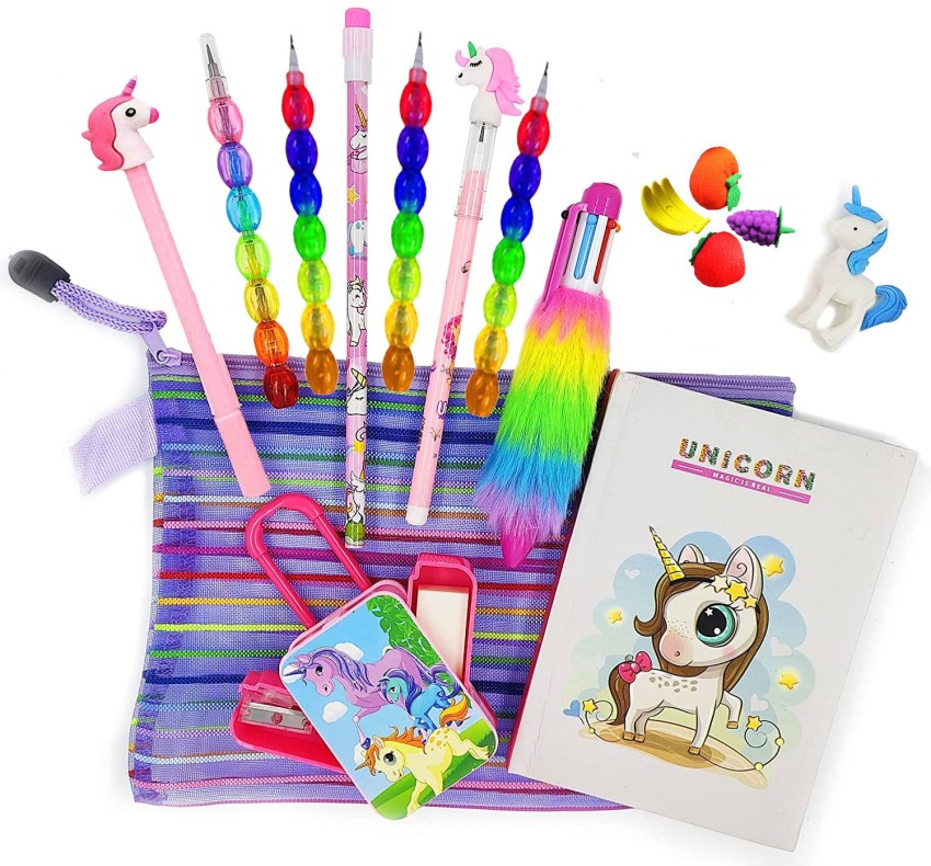 Buy Unicorn Stationary Kit for Girls Pencil Pen Book Eraser