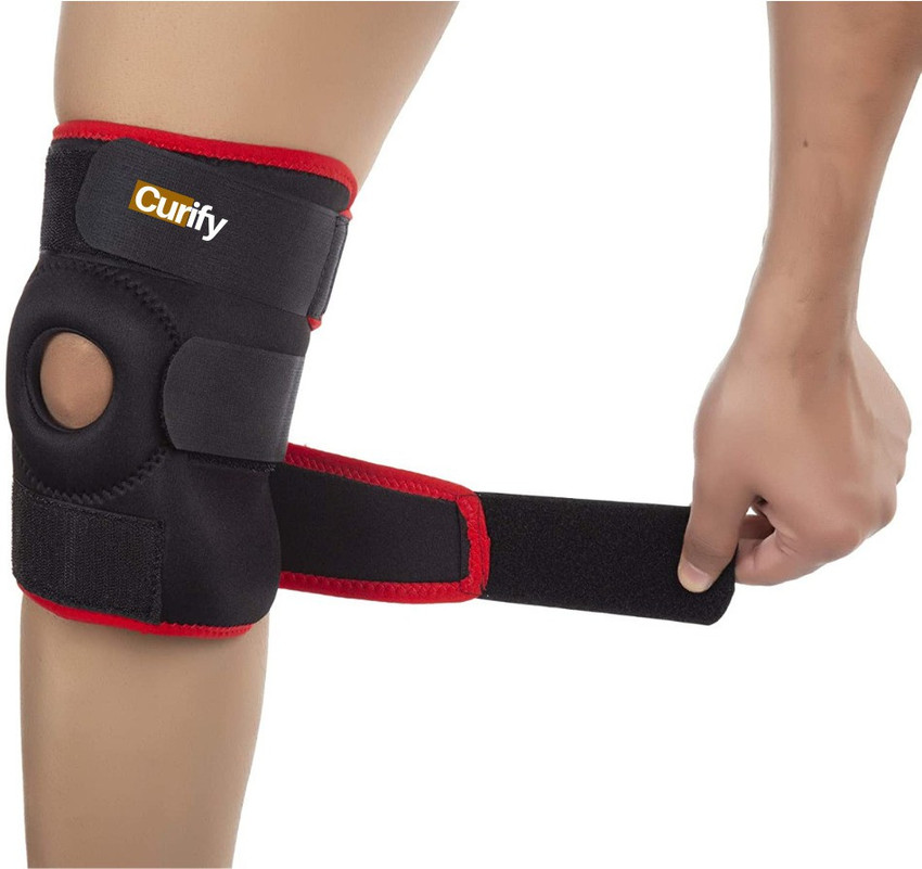 Curify Adjustable Knee Belt Cap Brace for Sports Gym Running Arthritis Knee Pain Relief Knee Support
