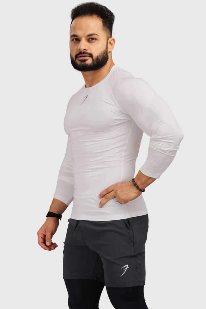 FUAARK Men's Half Sleeve Compression T-Shirt - Athletic Base Layer for  Fitness