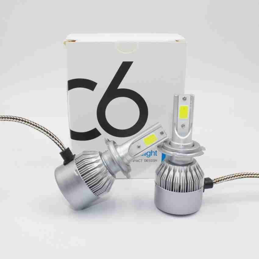 PA C6 COB LED Car Headlight Bulb 60W Power Adaptor Embedded
