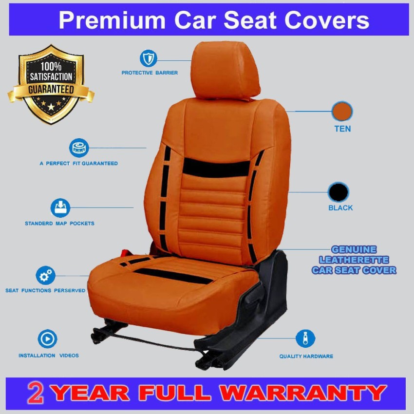 Orange leather car on sale seat covers