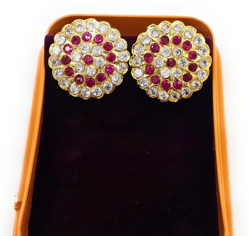Gold earrings for old ladies sale
