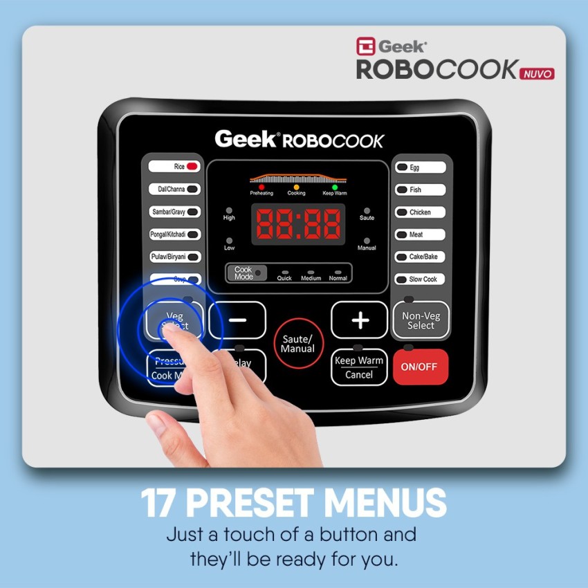 Geek Robocook Nuvo 8L Stainless Steel Electric Pressure Cooker