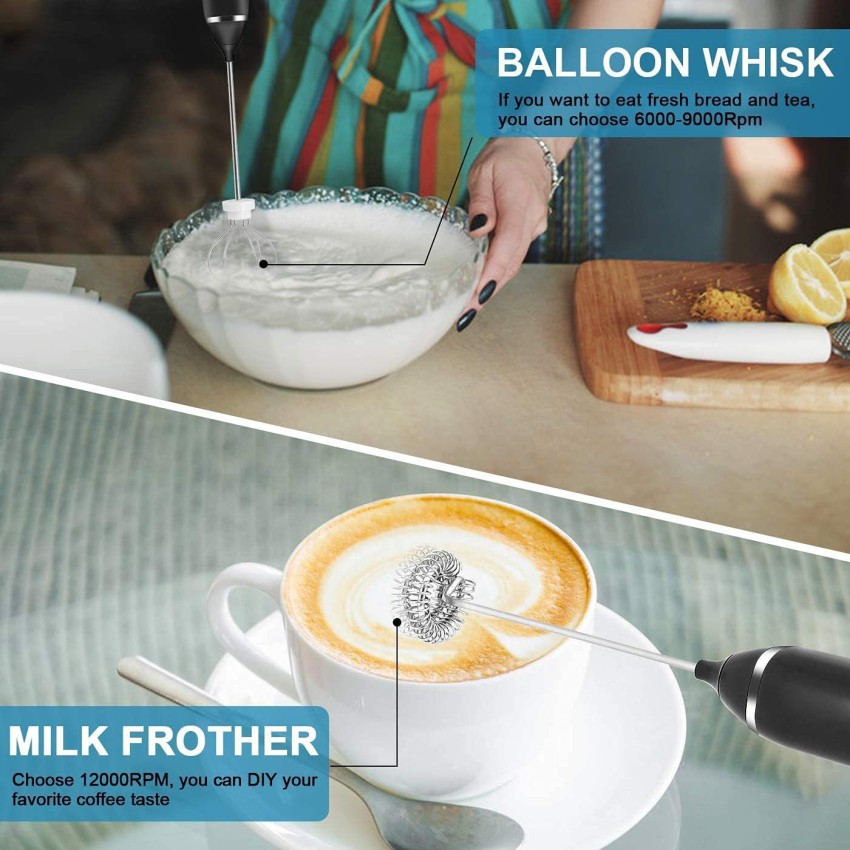 Milk Frother Electric Milk Frother With Double Whisk Mini Foamer For  Cappuccino Frappe Matcha Milk Frother Whisker Jug Cup