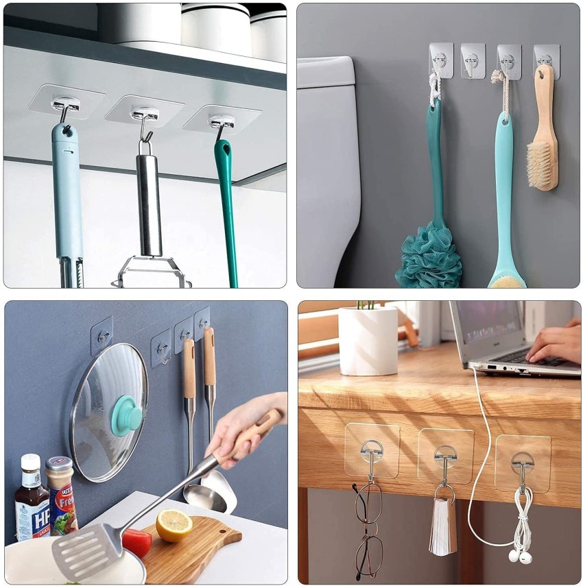 Hot 6pcs Strong Adhesive Traceless Hook Kitchen Bathroom Wall