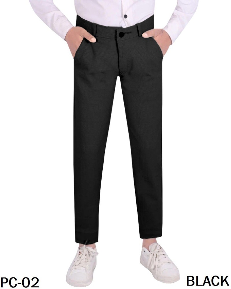 LEEON Mens Symbol Boys Slim Fit Cotton Regular Formal Trouser  Comfortable Pant For Office Daily Wear