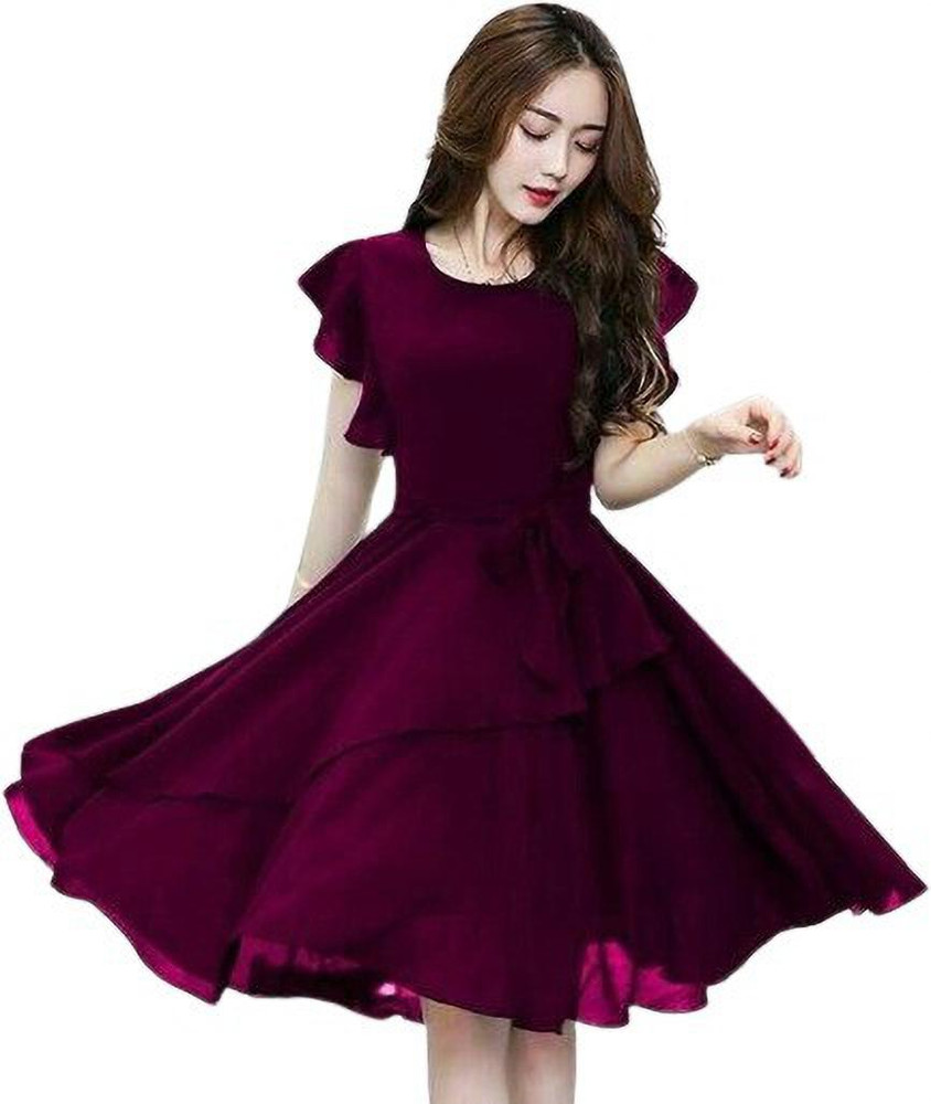 Vani Enterprise 1 Women Fit and Flare Pink Dress Buy Vani Enterprise 1 Women Fit and Flare Pink Dress Online at Best Prices in India Flipkart