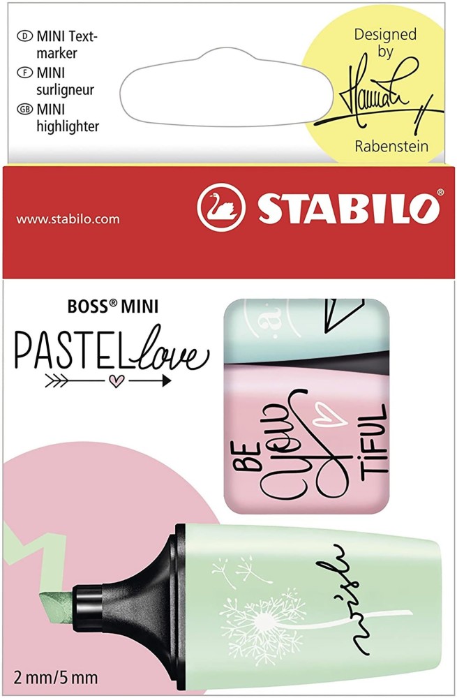 Highlighter - STABILO BOSS ORIGINAL Pastel - 6 Count (Pack of 1)