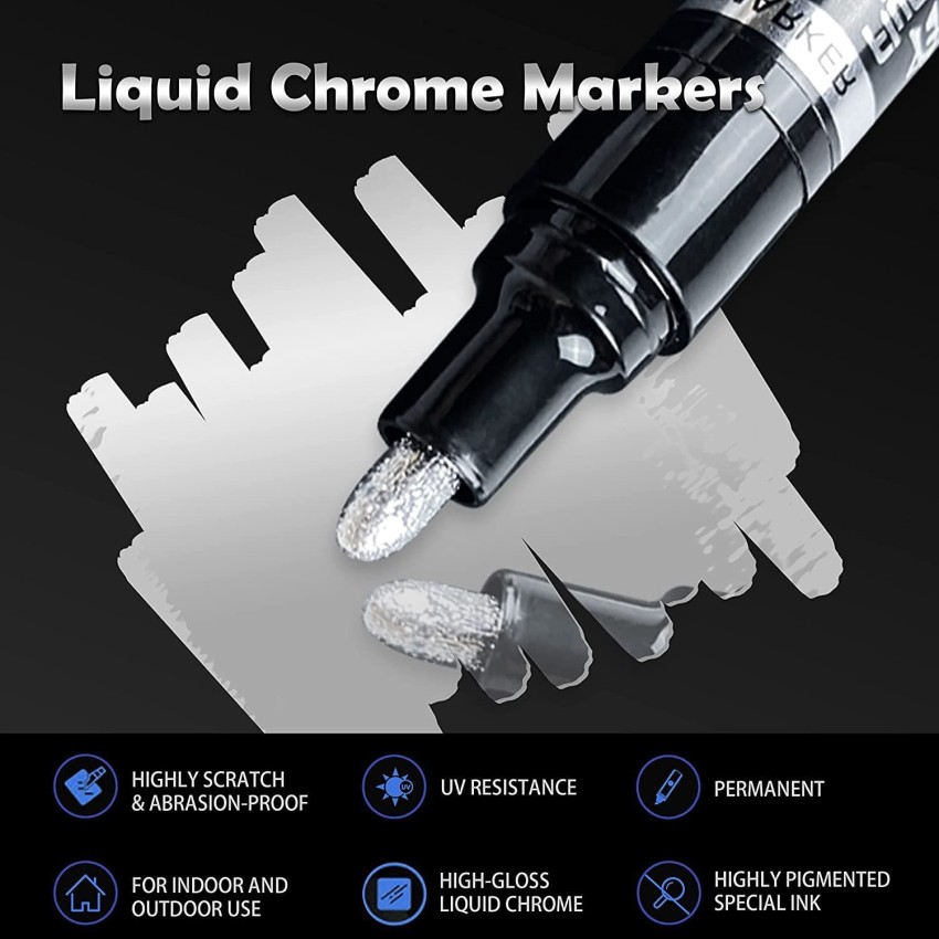 Liquid Chrome Marker - 1mm, 2 mm, 3mm - Marqueur doré-résistant à  l'eau-bonne