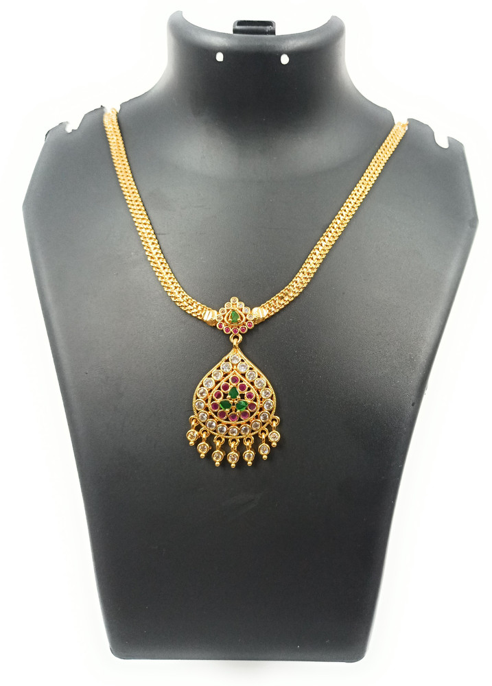 PBM CREATIONS Gold Covering 5PON 5 METAL ADIGAI NECKLACE