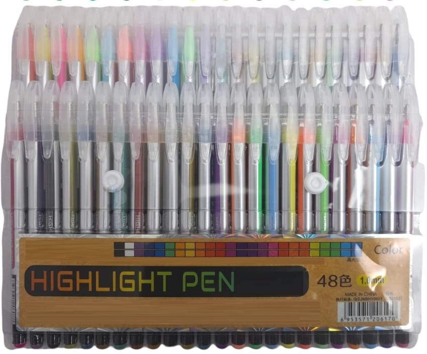  Gel Pens 2 Sets with 72 Colors, 48 Glitter Gel Pens Set and 24  Retractable Gel Pens Set, Adult Coloring Books, Colored Gel Pen Fine Point  Marker, Great for Kids Adult