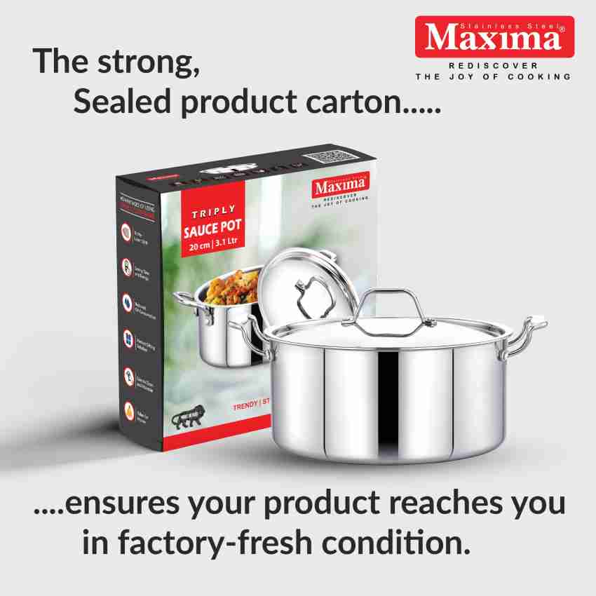 Get Triply Stainless Steel Sauce Pot at –Maxima Cookware – Maxima  Kitchenware