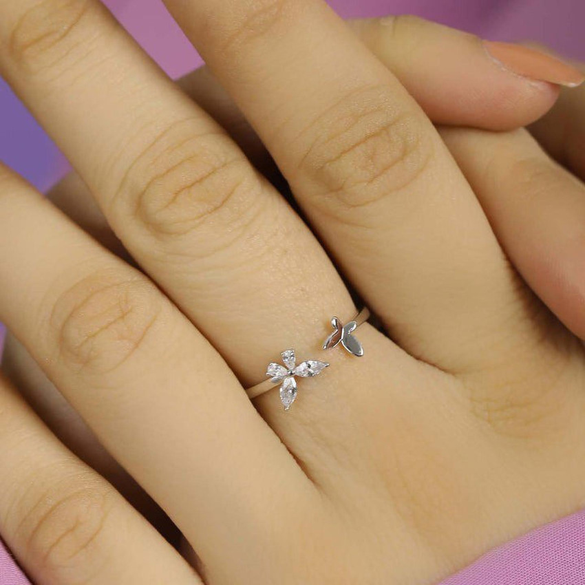 Tiny butterfly ring sale