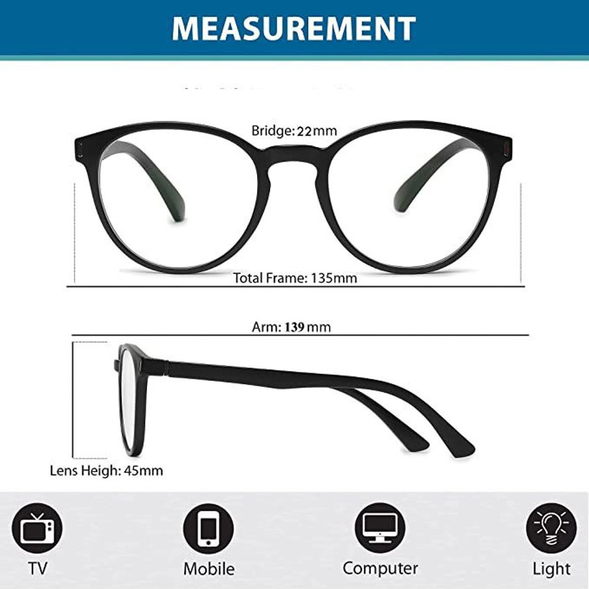 SHOPPINGSEO Round Blue Cut Computer Glasses for Eye Protection