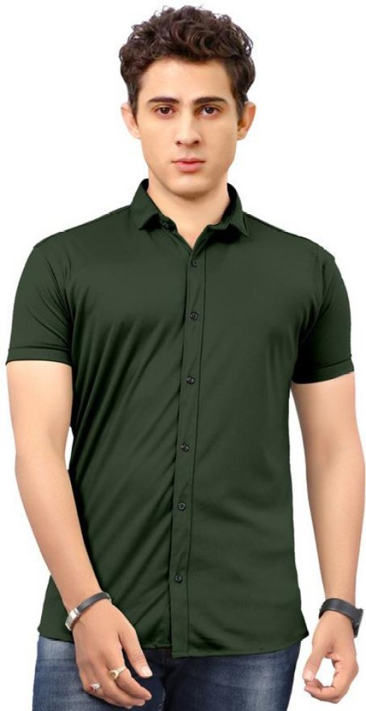 shaeri Men Solid Casual Green Shirt - Buy shaeri Men Solid Casual Green  Shirt Online at Best Prices in India