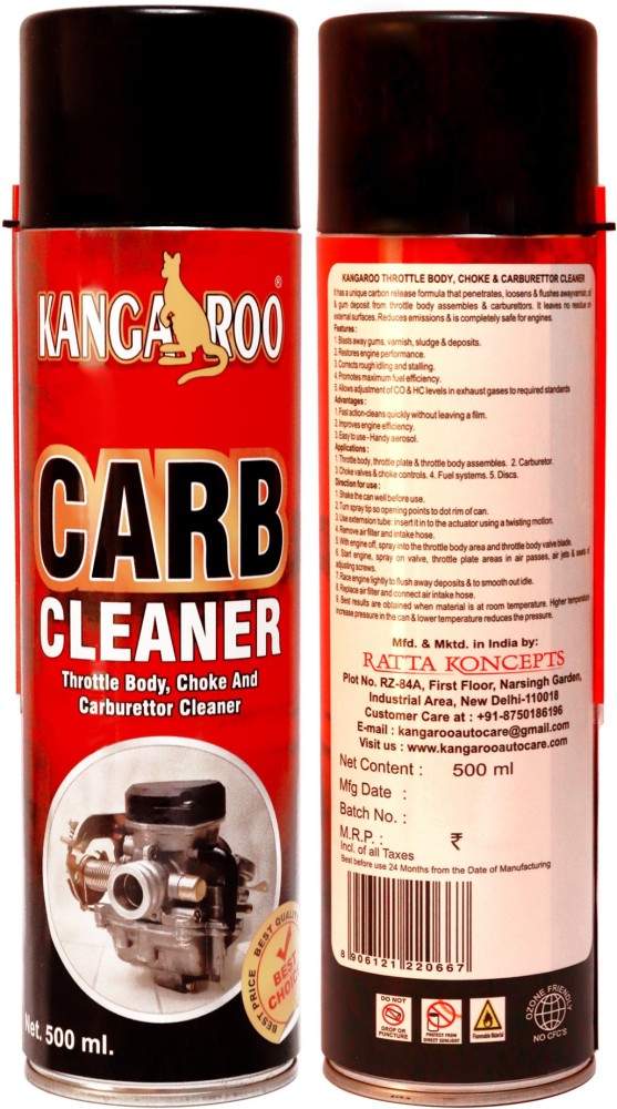 KANGAROO Choke Carburettor Throttle Body Cleaner Spray 500 ML Engine Cleaner  Price in India - Buy KANGAROO Choke Carburettor Throttle Body Cleaner Spray 500  ML Engine Cleaner online at