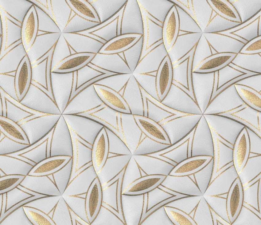 Avikalp MWZ0841 White Gold Flowers Leaves Plants 3D HD Wallpaper  Avikalp  International  3D Wallpapers