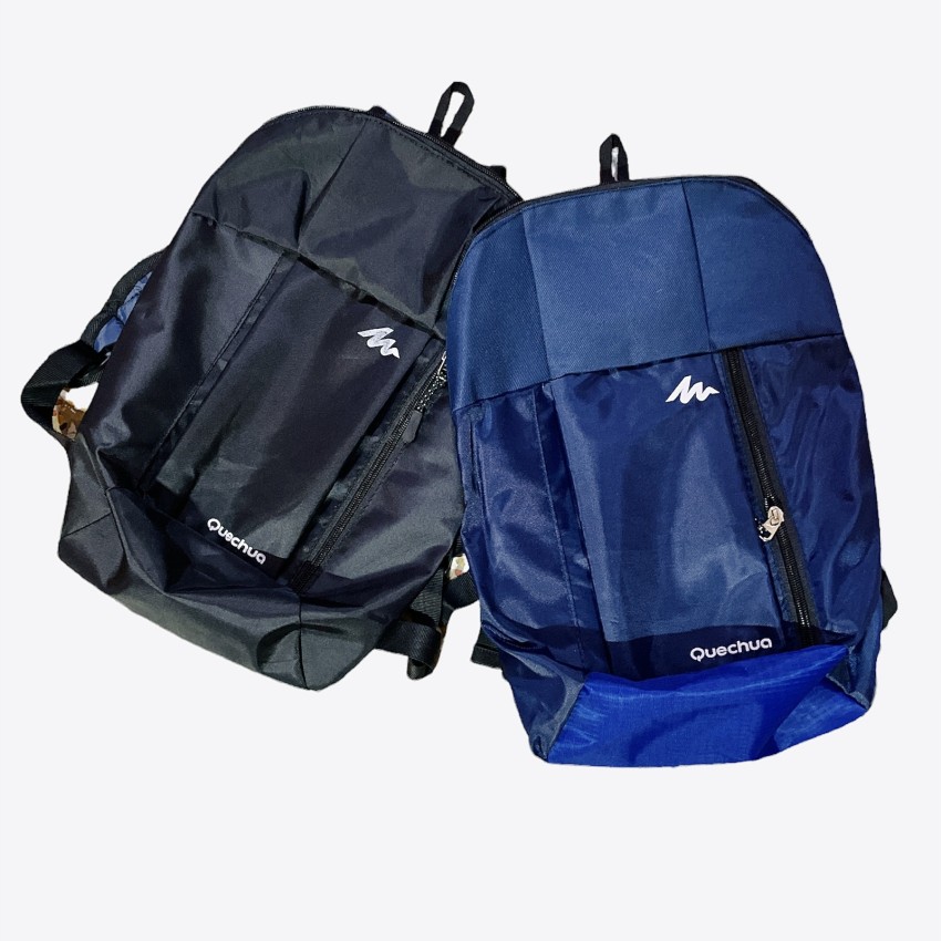 RSOUTLET Quechua Small 10 L Backpack Pack Of 2 Hiking Bag 10L combo Black Navy Blue 10 L Backpack Black Navy Blue Price in India Flipkart