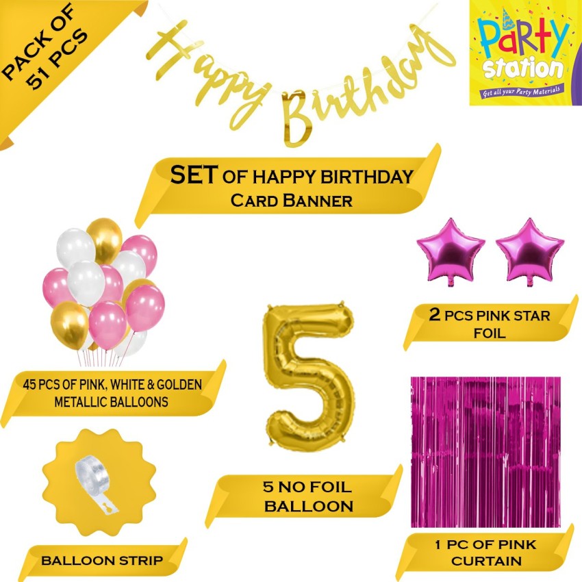 Party Station Solid PACK OF 51 PCS BIRTHDAY COMBO