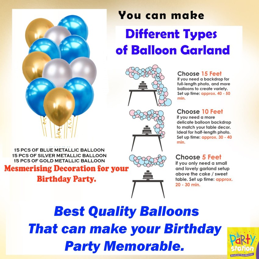 Five Balloons Set Multiple Colors for Birthday Party Supplies Event  Decorations