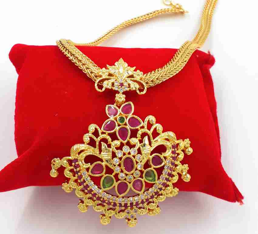 Anujeet Fashion Hub Gold Plated Fashion Jewellery Traditional Covering Long  Chain with Multicolor AD stone Goddess Lakshmi Dollar Crystal Gold-plated  Plated Copper Chain Price in India - Buy Anujeet Fashion Hub Gold