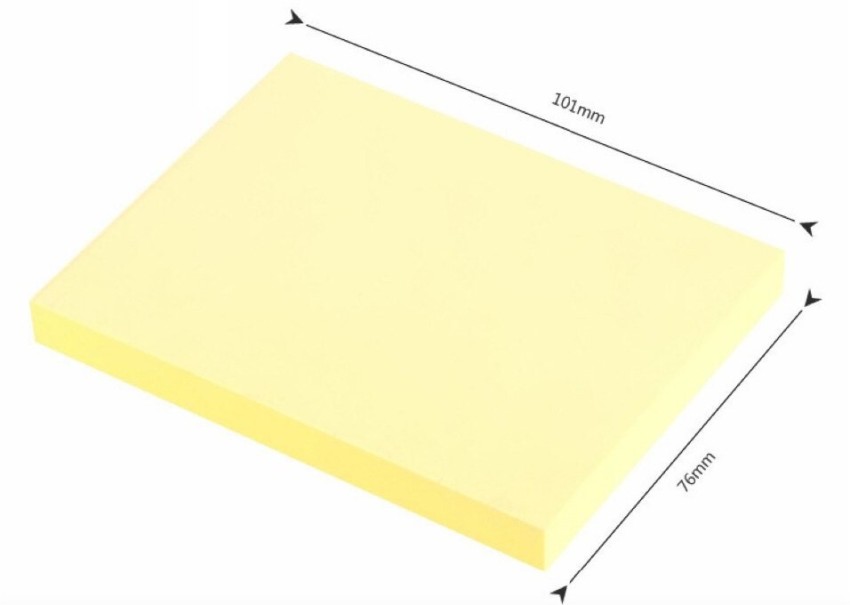 Post-It Yellow Sticky Note, 90 Notes per Pad, 76mm x 76mm