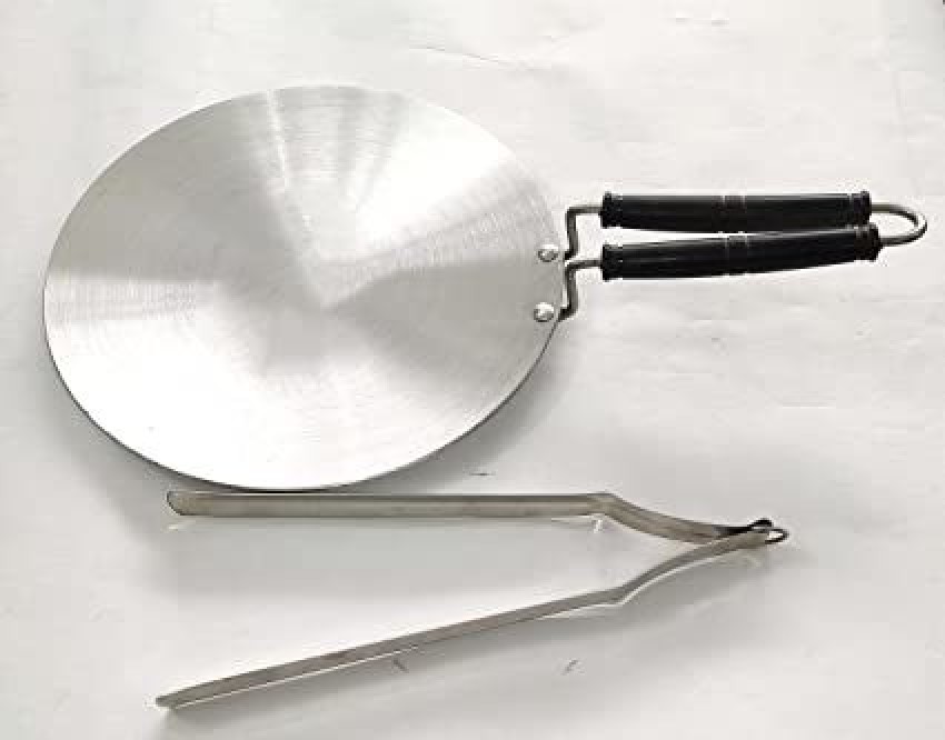 Induction Base Aluminium Tawa for Making dosa,Chapaati Silver,Concave Plate,Indolium Chappati Pan with Handle,Hindolium Daily Use 2024 Roti Maker