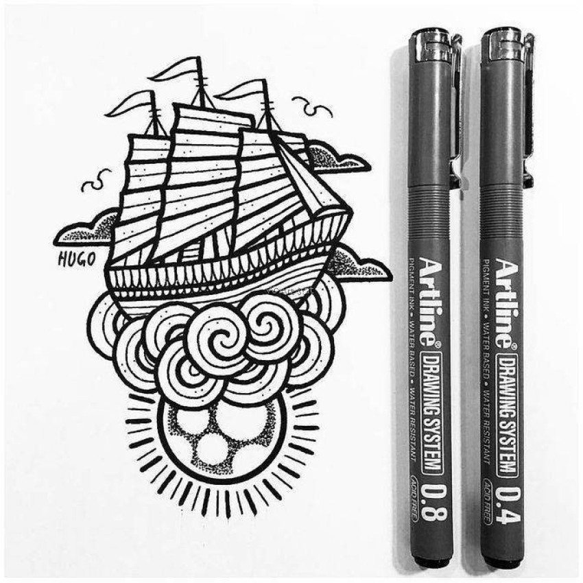 Artline Drawing Pen Fine Tip Nib Sketch Pens - Drawing Pen