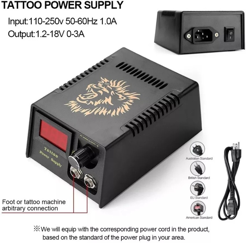 ITATOO Complete Tattoo Kit for Beginners Tattoo Power Supply Kit 1 Black  Tattoo Ink 5 Tattoo Needles 1 Pro Tattoo Machine Guns Kit Tattoo Supplies