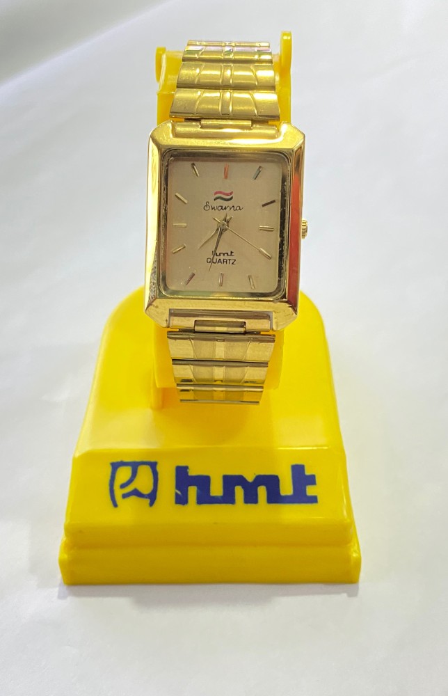 Hmt quartz golden watch on sale price