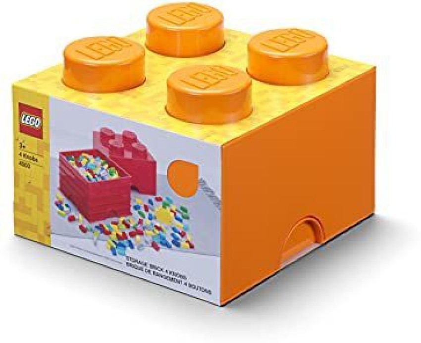 LEGO Brick 4 Knobs Stackable Storage Box, Bright Orange, 5.7 Litre