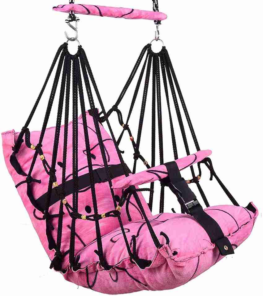 Pink and black baby swing discount