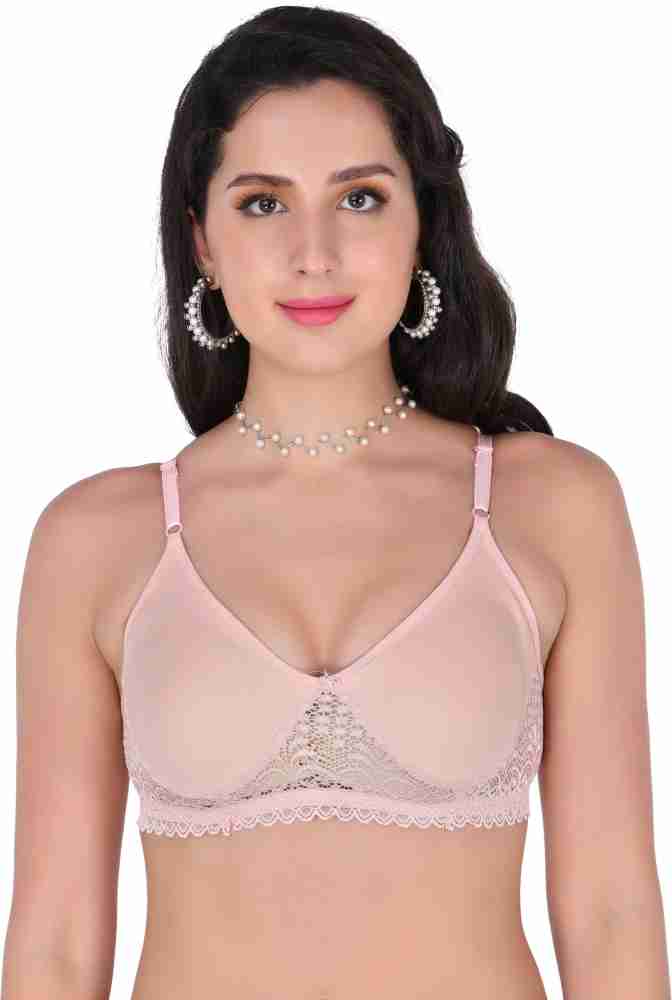 Buy Aavow Women Beige Cotton Blend Full Coverage Lightly Padded