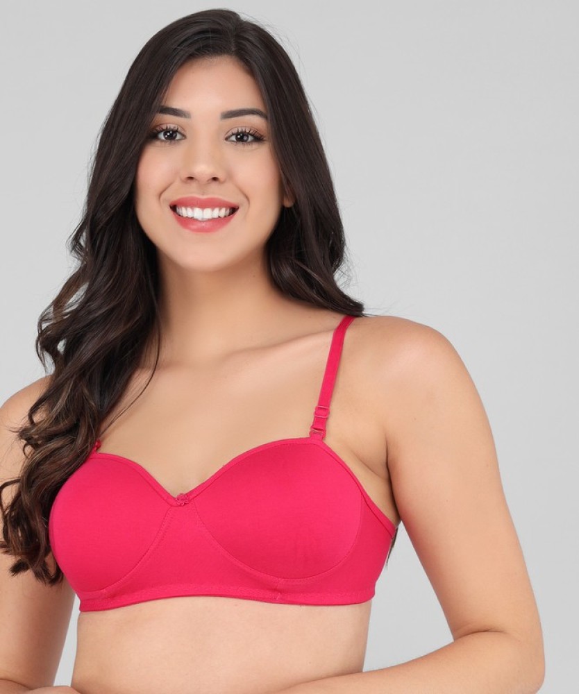 Buy Kalyani Lightly Padded Cotton T Shirt Bra - Red Online at Low Prices in  India 