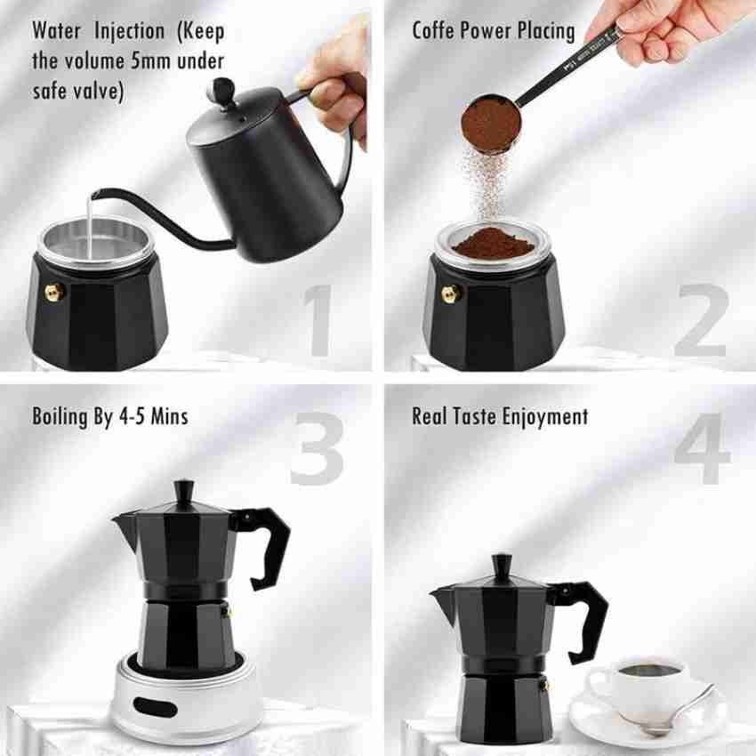 Coffee Maker Aluminum Moka Pot Italian Type Espresso Percolator Pot Latte  Stovetop 150/300ML 3/6