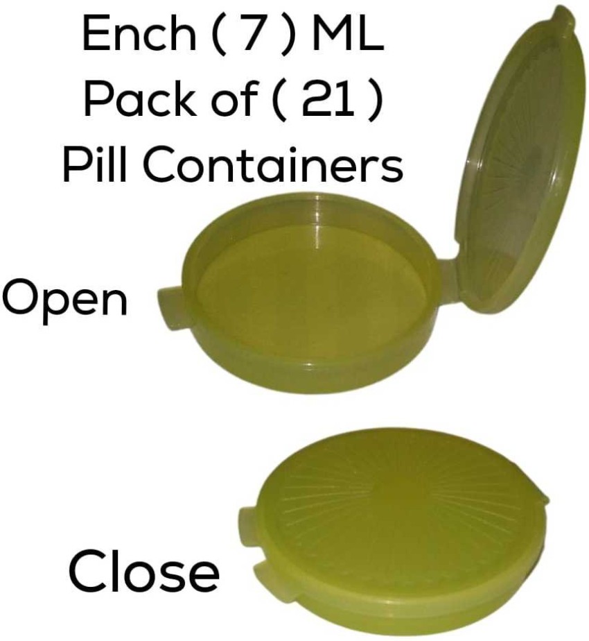Tupperware Mini Clamshell Pill Keeper Round Hinged Pocket