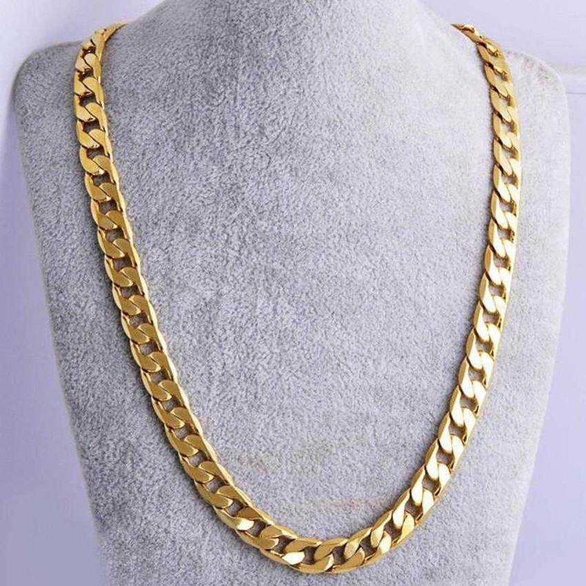Syfer 24K Gold Plated Chain for Boys and Girls High Polish Gold Chain 24 Inch Gold plated Plated Stainless Steel Chain Price in India Buy Syfer 24K Gold Plated Chain for Boys