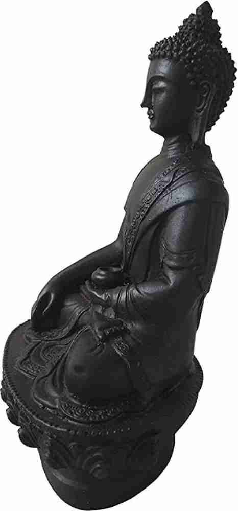 Roxelcraft Gautam Buddha Statue for Home Decor Big Size Idols Living Room  Door Entrance Decoration Items Decorative Showpiece Figurine, Resin, Black