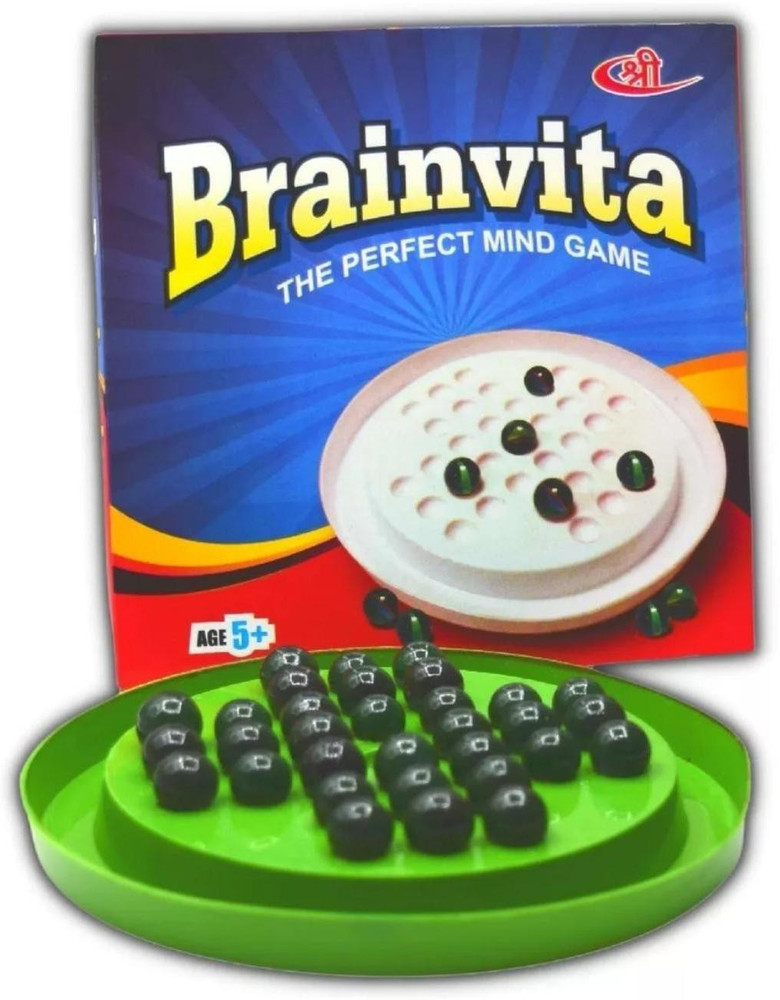 Kids Mandi Brainvita Mind Challenging Board Game with 32 Marbles