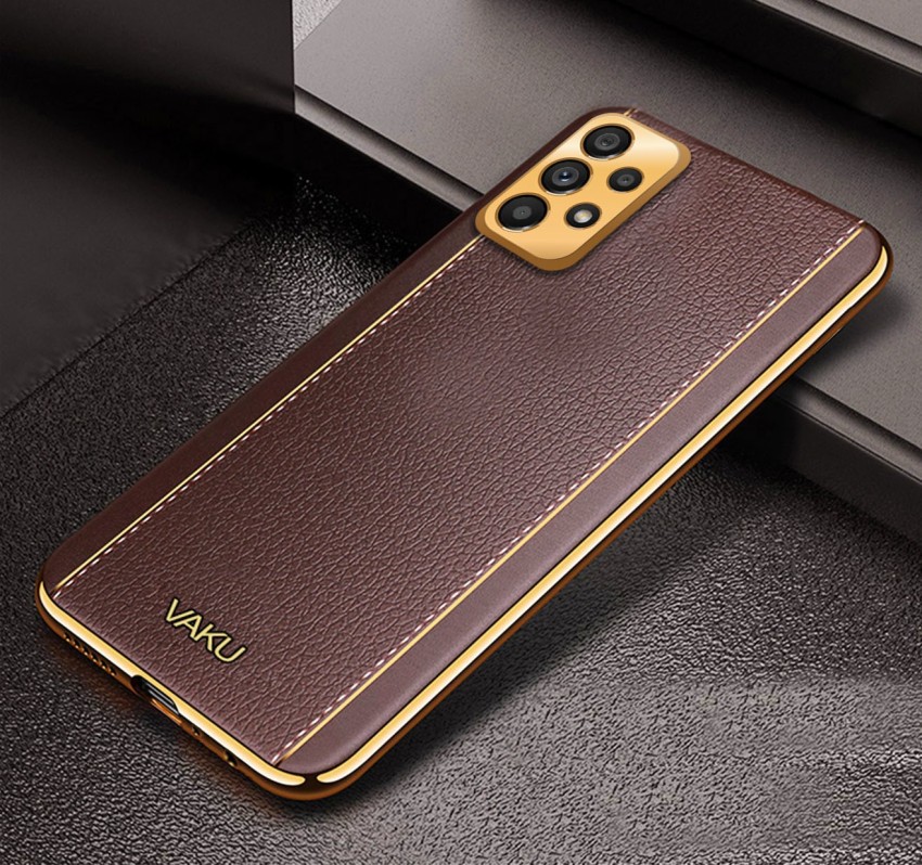 Vaku ® Samsung Galaxy A23 Cheron Series Leather Stitched Gold Electroplated  Soft TPU Back Cover - Galaxy A23 - Samsung - Mobile / Tablet - Screen  Guards India