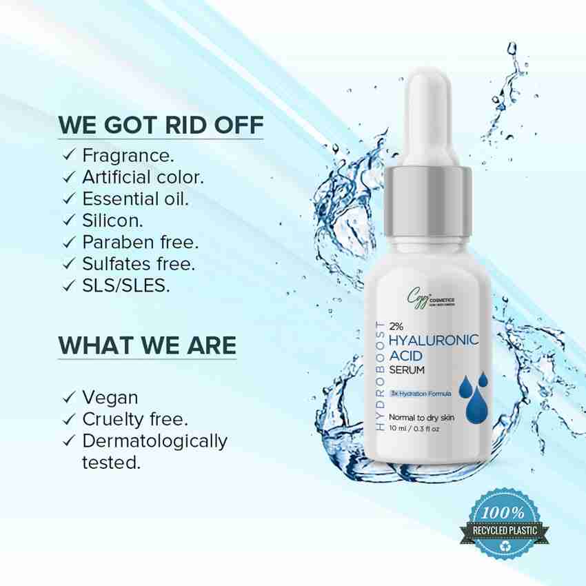 CGG Cosmetics Hyaluronic Acid Serum 30ml & Free 10ml Sample of 2% Hyaluronic  Acid Serum - Price in India, Buy CGG Cosmetics Hyaluronic Acid Serum 30ml &  Free 10ml Sample of 2%