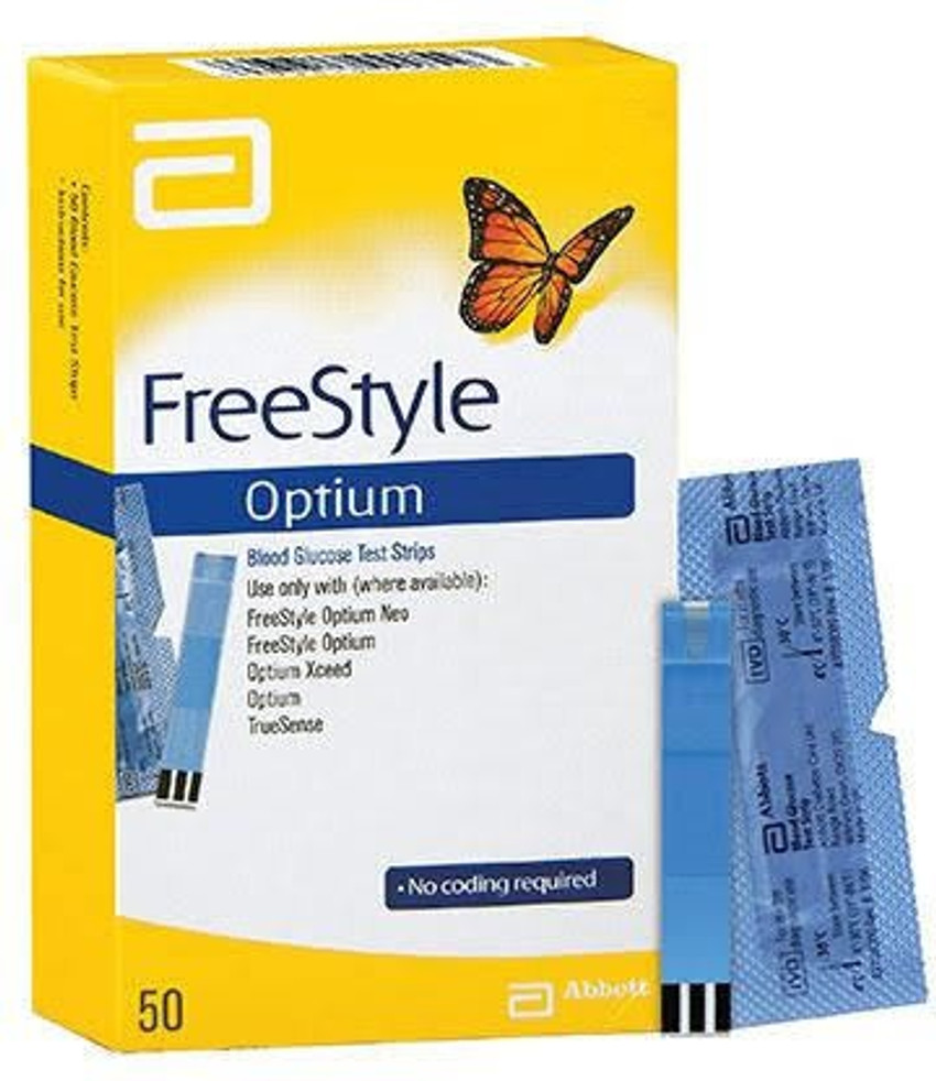 Freestyle OPTIUM NEO 50 Glucometer Strips Price in India - Buy Freestyle  OPTIUM NEO 50 Glucometer Strips online at Flipkart.com
