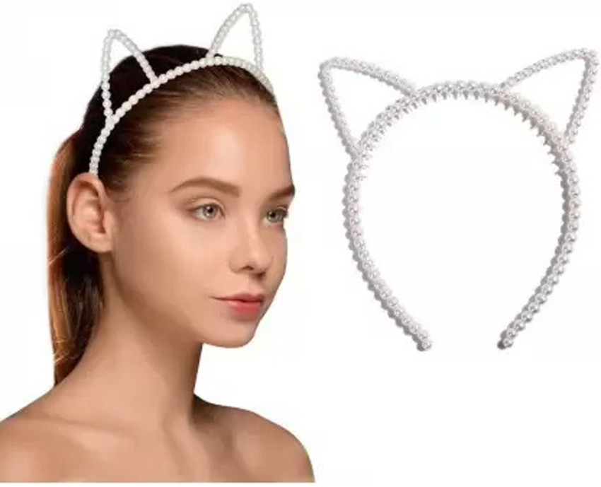 Myra Collection Pack of 1 Pc Cat ears Plastic White Hair Band Hair Band Price in India Buy Myra Collection Pack of 1 Pc Cat ears Plastic White Hair Band Hair