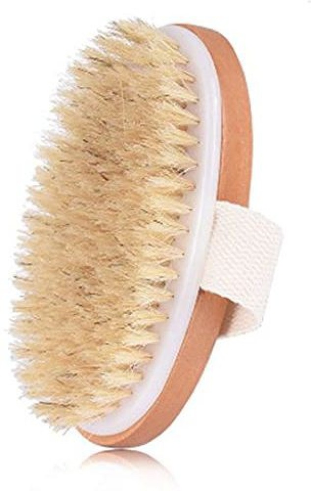 Dry Brush for Cellulite and Lymphatic, Dry Brushing Body Brush Set Natural  Boar Bristles Exfoliating Back Scrubber with Long Handle Face Brush and