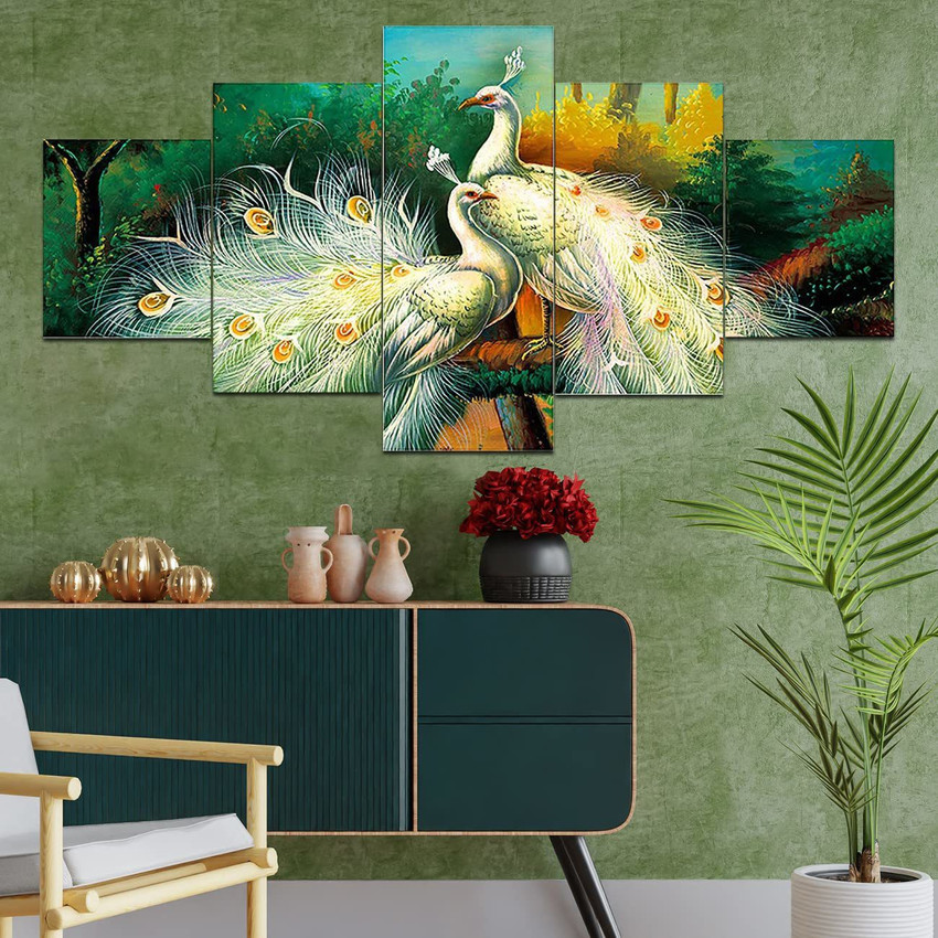 Peacock painting top on wall