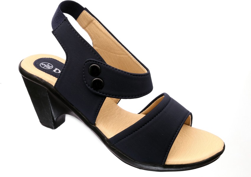 Navy blue heeled discount sandals