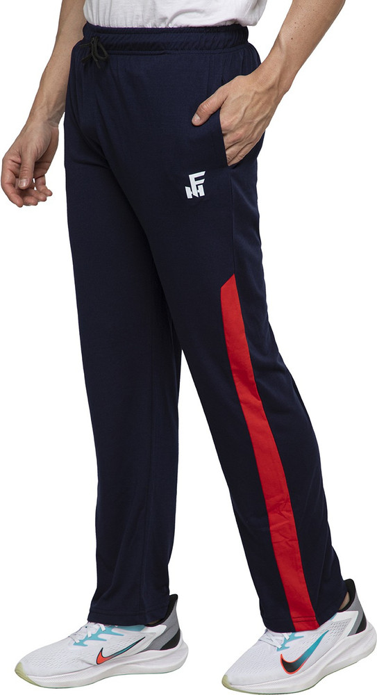 Feather Head Solid Men Blue Track Pants Buy Feather Head Solid