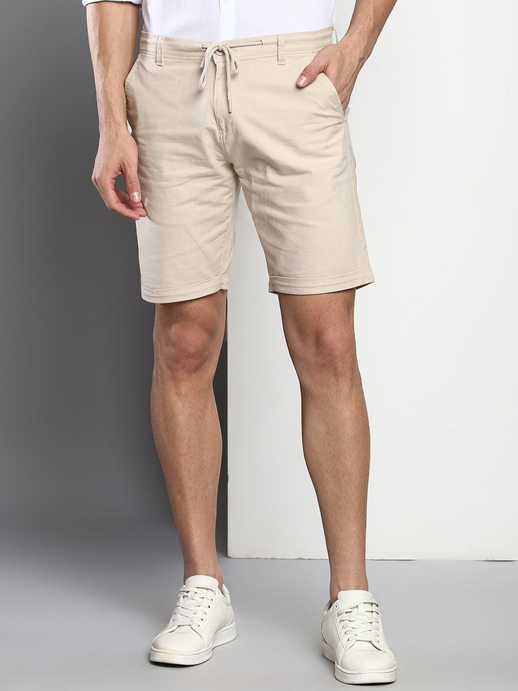 Dennis Lingo Solid Men Beige Chino Shorts Buy Dennis Lingo Solid