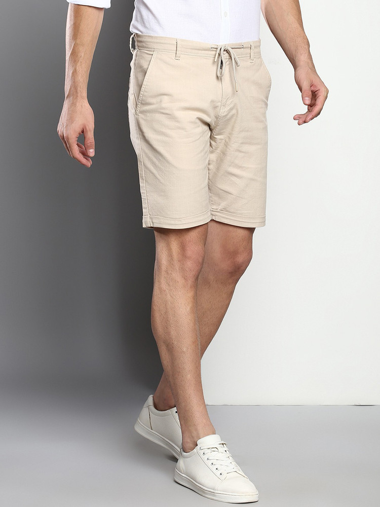 Dennis Lingo Solid Men Beige Chino Shorts Buy Dennis Lingo Solid